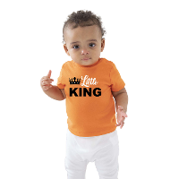 Little King Koningsdag t shirt   oranje   baby / peuters   jongens