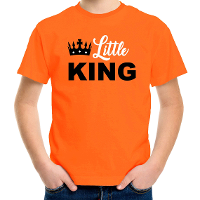 Little king t shirt oranje voor kinderen   Koningsdag outfit