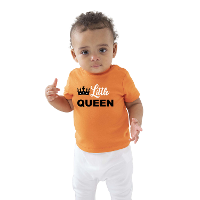 Little Queen Koningsdag t shirt oranje baby   peuters / meisjes
