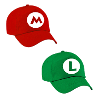 Loodgieter Mario en Luigi petjes   caps   voor kinderen   Set van 2 petjes   verkleed setje