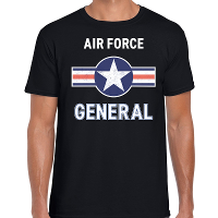 Luchtmacht / Air force verkleed t shirt   General   zwart   voor heren   carnaval   leger