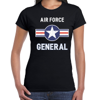 Luchtmacht / Air force verkleed t shirt zwart voor dames