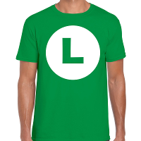 Luigi loodgieter   carnaval   verkleed t shirt   groen   voor heren