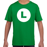 Luigi loodgieter   verkleed t shirt   groen   voor kinderen   carnaval
