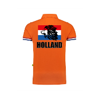 Luxe grote maten Holland supporter poloshirt leeuw met Nederlandse vlag 200 grams EK / WK voor heren