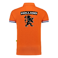 Luxe Holland supporter poloshirt   katoen   heren   oranje met leeuw   Nederland   koningsdag