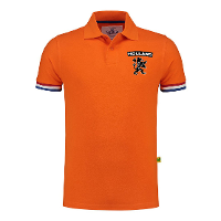 Luxe Holland supporter poloshirt   oranje   met leeuw op borst   heren   EK / WK