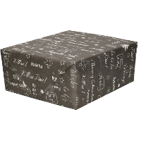 Luxe Kerst inpakpapier   cadeaupapier   antraciet   Kerst krijtbord teksten   1x rollen   250 x 70cm