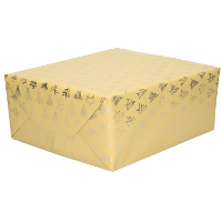 Luxe Kerst inpakpapier   cadeaupapier   beige goud   Kerstbomen   1x rollen   250 x 70 cm