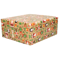 Luxe Kerst inpakpapier   cadeaupapier   beige   Kerst sfeer kinderen   1x rollen   250 x 70 cm