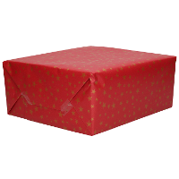 Luxe Kerst inpakpapier   cadeaupapier   rood/goud   Kerst Sterren   1x rollen   250 x 70 cm