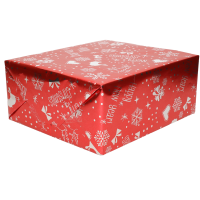 Luxe Kerst inpakpapier   cadeaupapier   rood metallic   Merry Christmas   1x rollen   250 x 70 cm