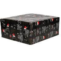 Luxe Kerst inpakpapier   cadeaupapier   zwart   Christmas for Men   1x rollen   250 x 70 cm