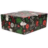 Luxe Kerst inpakpapier   cadeaupapier   zwart/rood   Kerst Classics   1x rollen   250 x 70 cm