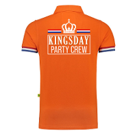 Luxe Kingsday party crew poloshirt oranje 200 grams voor heren