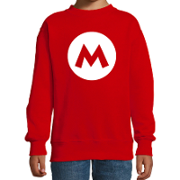 Mario loodgieter sweater   rood   trui   voor kinderen   verkleedkleding