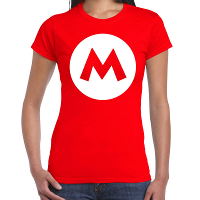 Mario loodgieter verkleed t shirt rood voor dames