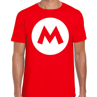 Mario loodgieter verkleed t shirt rood voor heren