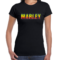 Marley fun tekst t shirt zwart dames
