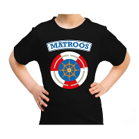 Matroos verkleed t shirt zwart voor kinderen