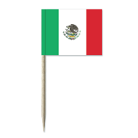 Mexico vlaggetjes mini prikkers   50x stuks   8 cm   Landen decoratie   papier   cocktailprikkers