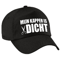 Mijn kapper is dicht   petje   baseballcap   zwart   voor volwassenen