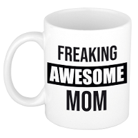Moeder cadeau mok / beker freaking awesome mom