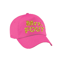 Mrs. FOUT verkleed petje   baseballcap   roze   gouden bedrukking   dames   Foute party outfit