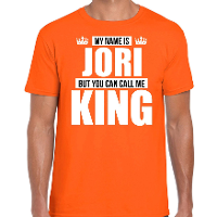 Naam cadeau t shirt   my name is Jori   but you can call me King   oranje   heren   koningsdag