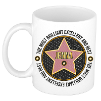 Naam mok Jenna   wit   Most Brilliant   keramiek   300 ml   cadeau collega beker