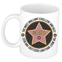 Naam mok Jolanda   wit   Most Brilliant   keramiek   300 ml   cadeau collega beker