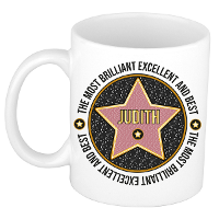 Naam mok Judith   wit   Most Brilliant   keramiek   300 ml   cadeau collega beker