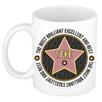 Naam mok Yfke   wit   Most Brilliant   keramiek   300 ml   cadeau collega beker