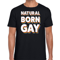 Natural born gay t shirt zwart voor heren