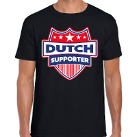 Nederland / Dutch schild supporter t shirt zwart voor heren