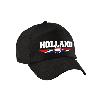 Nederland   Holland landen supporters   petje   baseball cap   zwart   volwassenen