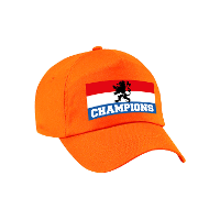 Nederland supporter pet / cap champions met vlag Holland   EK / WK voor volwassenen