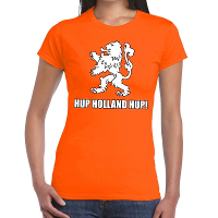Nederland supporter t shirt Hup Holland Hup oranje voor dames