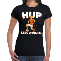 Nederland supporter t shirt Hup Leeuwinnen zwart dames