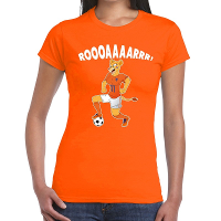 Nederland supporter t shirt Leeuwin roooaaaarrr oranje dames