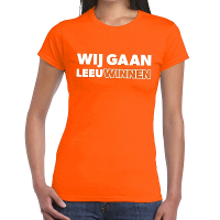 Nederland supporter t shirt Wij gaan Leeuwinnen oranje dames