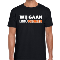 Nederland supporter t shirt Wij gaan Leeuwinnen zwart heren