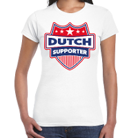 Nederland supporters t shirt   wit   voor dames   Dutch   landen shirts   kleding   sport