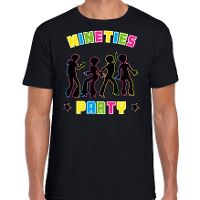 Nineties party verkleed t shirt heren   jaren 90 feest outfit   90s party   zwart
