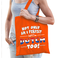 Not only perfect Dutch / Nederland cadeau tas oranje voor dames