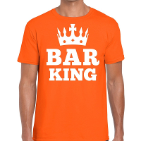 Oranje Bar King met kroontje t shirt heren