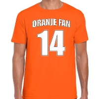 Oranje fan nummer 14 oranje t shirt Holland / Nederland supporter EK/ WK voor heren