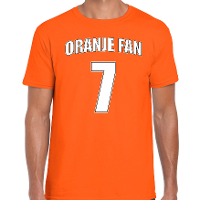 Oranje fan nummer 7 oranje t shirt Holland / Nederland supporter EK/ WK voor heren