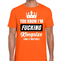Oranje Fucking Kingsize t shirt voor heren