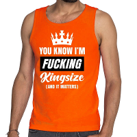 Oranje Fucking Kingsize tanktop / mouwloos shirt voor